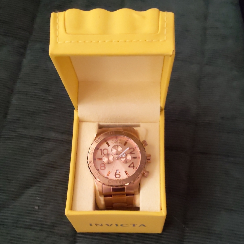 Invicta Rose Gold-Toned Watch in Yellow Box